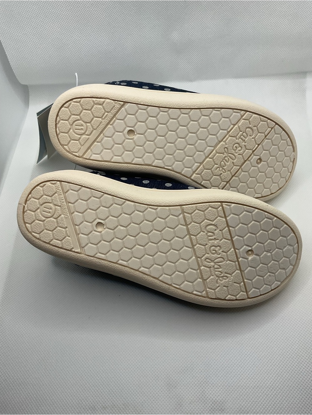 Cat & Jack Navy Polka Dot Double Velcro Kids Sneakers size 11 - Picture 4 of 6
